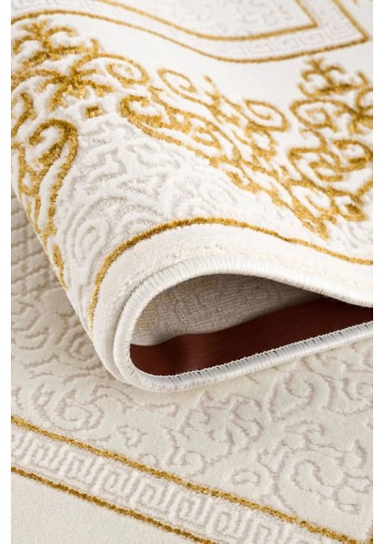 Efsun Modern Salon ve Oturma Odası Halısı - Krem Gold