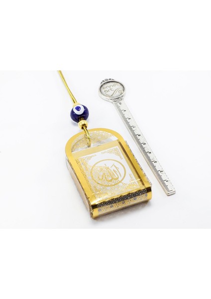 El Yapımı Cam Nazar Boncuklu Korunaklı Kaplı Mini Kur' An-I Kerim Araba Dikiz Ayna Süsü fırsatları