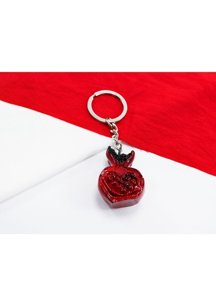 Kırmızı Nar Figürlü Bolluk, Bereket Sembolü Anahtarlık, Hediyelik Çanta Süsü