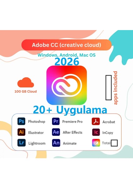 Creative CLoud 2026 Tüm Uygulamalar - 3 Aylık Abonelik Kodu