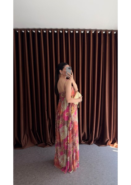 Baskılı Ince Askılı Renkli Elbise fiyatları