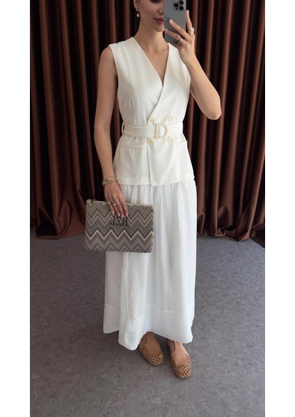 Beli Kemerli Yelekli Elbise modelleri