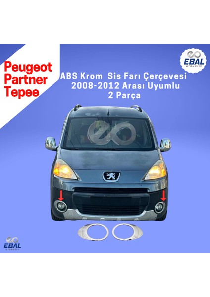 Peugeot Partner Tepee Abs Krom Sis Farı Çerçevesi 2 Parça 2008-2012 Model Uyumlu fiyatları