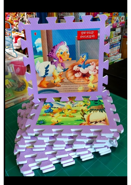 Eva Mat Puzzle Oyun Yer Sergisi 8 Parça Ingilizce Çirkin Ördek Yavrusu Hikayeli - 1 cm Kalınlık 30X30 fiyatları