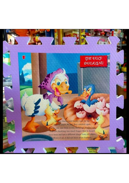 Eva Mat Puzzle Oyun Yer Sergisi 8 Parça Ingilizce Çirkin Ördek Yavrusu Hikayeli - 1 cm Kalınlık 30X30 fırsatları