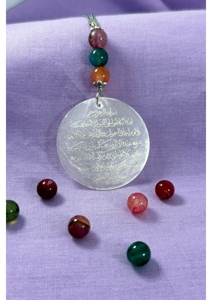 El Yapımı Akik Doğal Taşlı Lazer Kazıma Ayetel Kürsi Araba Dikiz Ayna Süsü modelleri