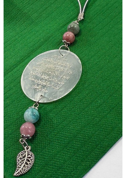 El Yapımı Akik Doğal Taşlı Yaprak Lazer Kazıma Ayetel Kürsi Araba Dikiz Ayna Süsü fiyatları