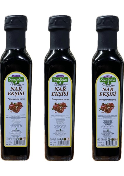 Doğal Nar Ekşisi 330 gr, 3 Adet Lokman Sena Sultan