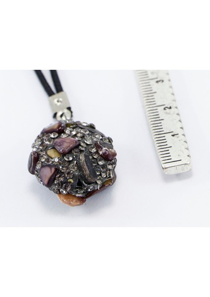 Siyah Parlak Taşlı Kahverengi Doğal Taşlı Araba Dikiz Ayna Süsü, Yeni Araba Hediyesi fırsatları