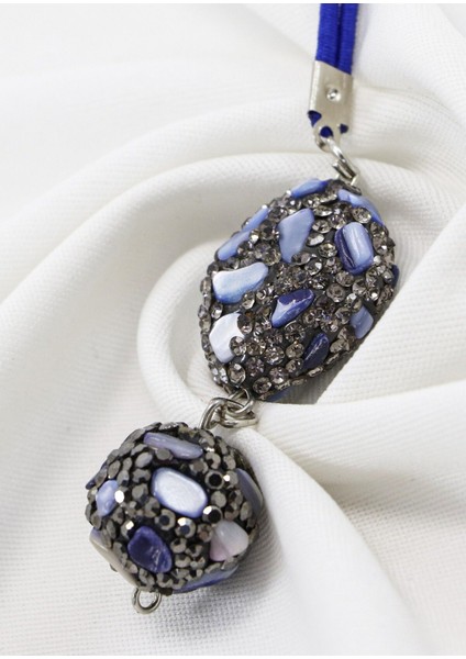 Lacivert Parlak Doğal Taşlı Araba Dikiz Ayna Süsü, Yeni Araba Hediyesi