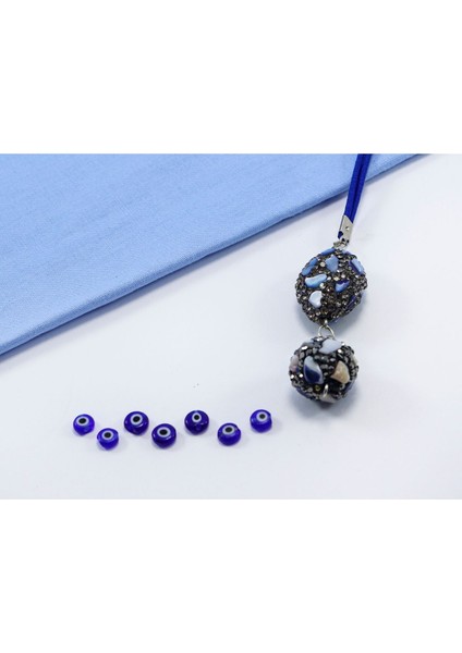 Lacivert Parlak Doğal Taşlı Araba Dikiz Ayna Süsü, Yeni Araba Hediyesi fırsatları