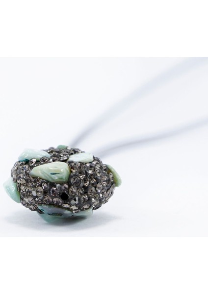 Açık Mavi Parlak Doğal Taşlı Araba Dikiz Ayna Süsü, Yeni Araba Hediyesi