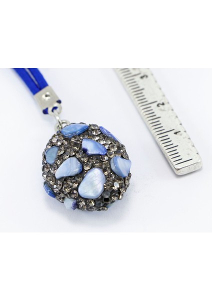 Açık Lacivert Parlak Doğal Taşlı Araba Dikiz Ayna Süsü, Yeni Araba Hediyesi fırsatları