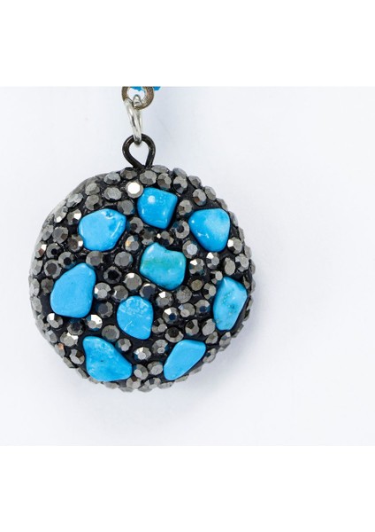 Parlak Turkuaz Doğal Taşlı Araba Dikiz Ayna Süsü, Yeni Araba Hediyesi indirimleri