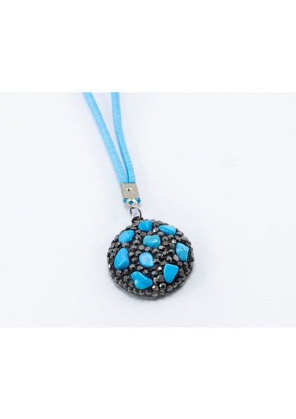 Parlak Turkuaz Doğal Taşlı Araba Dikiz Ayna Süsü, Yeni Araba Hediyesi