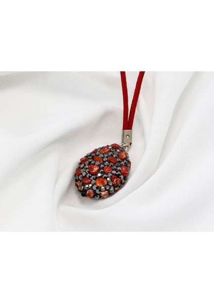 Parlak Kırmızı Doğal Taşlı Araba Dikiz Ayna Süsü, Yeni Araba Hediyesi fiyatları