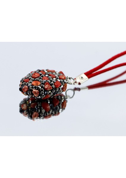 Parlak Kırmızı Doğal Taşlı Araba Dikiz Ayna Süsü, Yeni Araba Hediyesi fırsatları