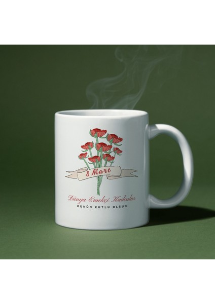 8 Mart Dünya Emekçi Kadınlar Günü Baskı Kupa Bardak fiyatları