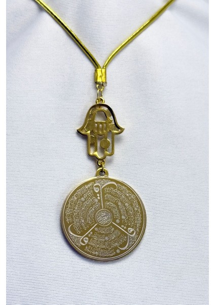 Altın Kaplama Hamse Fatıma Ana Eli Çift Taraflı Ayetel Kürsi, Felak Nas Ihlas Dikiz Ayna Süsü fiyatları