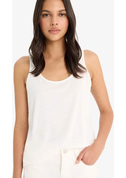 Regular Fit Basic Düz Yuvarlak Yaka Basic Düz Atlet F3618AX25SM