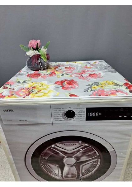 Renkli Desenli Duck Kumaş Çamaşır ve Kurutma Makinesi Örtüsü 120X60CM