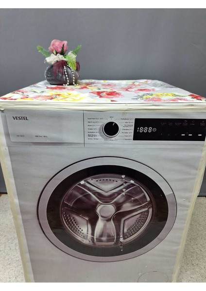 Renkli Desenli Duck Kumaş Çamaşır ve Kurutma Makinesi Örtüsü 120X60CM