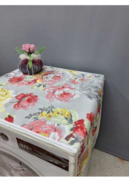 Renkli Desenli Duck Kumaş Çamaşır ve Kurutma Makinesi Örtüsü 120X60CM
