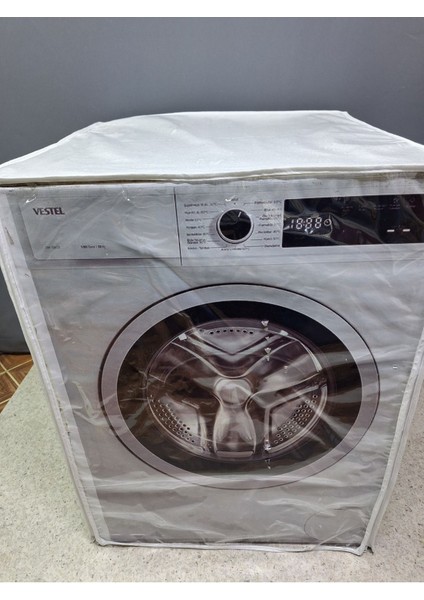Şeffaf Pvc Çamaşır ve Kurutma Makinesi Örtüsü – Şeffaf Kapaklı, Kumaş Dokulu, Su Geçirmez