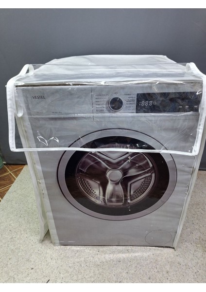 Şeffaf Pvc Çamaşır ve Kurutma Makinesi Örtüsü – Şeffaf Kapaklı, Kumaş Dokulu, Su Geçirmez