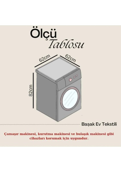 Çamaşır ve Kurutma Makinesi Örtüsü – Su Geçirmez, Pvc Kaplama, Kumaş Görünümlü