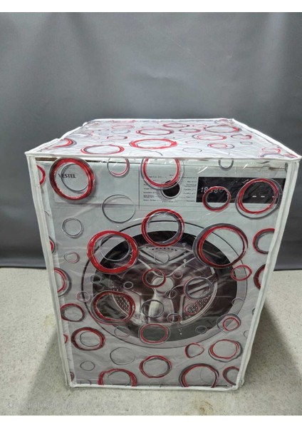 Şeffaf Pvc Çamaşır ve Kurutma Makinesi Örtüsü – Halka Desenli, Su Geçirmez