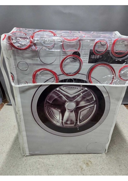 Şeffaf Pvc Çamaşır ve Kurutma Makinesi Örtüsü – Halka Desenli, Su Geçirmez