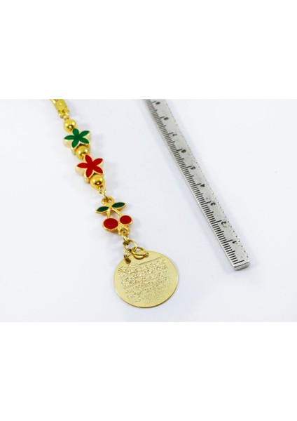 Küçük Lotus Çiçekli Kiraz Metal Ayetel Kürsi Araba Dikiz Ayna Süsü, Gold Renkli modelleri