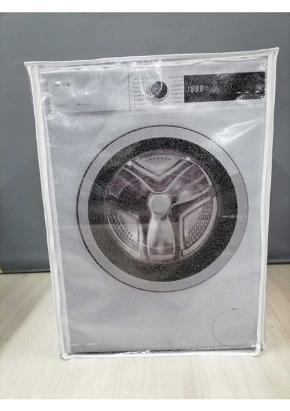 Gümüş Simli Fermuarlı Çamaşır ve Kurutma Makinesi Örtüsü