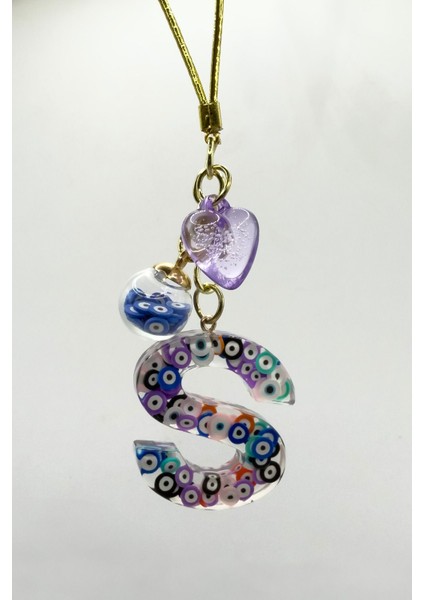 Renkli Nazar Boncuklu S Harfi Araba Dikiz Ayna Süsü, Yeni Araba Hediyesi