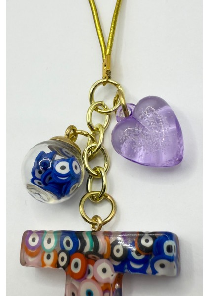 Renkli Nazar Boncuklu T Harfi Araba Dikiz Ayna Süsü, Yeni Araba Hediyesi fırsatları