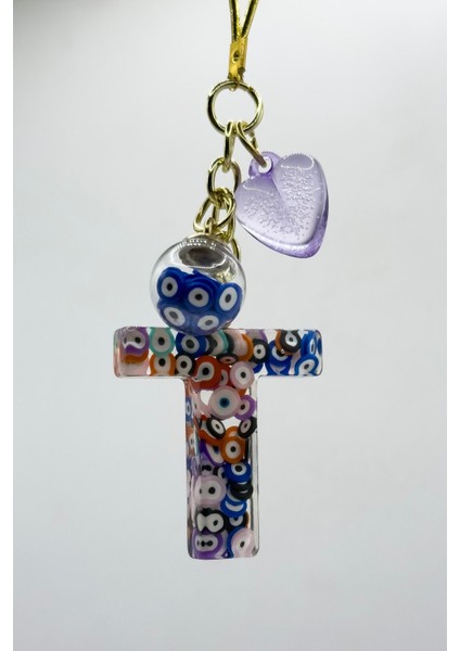 Renkli Nazar Boncuklu T Harfi Araba Dikiz Ayna Süsü, Yeni Araba Hediyesi indirimleri