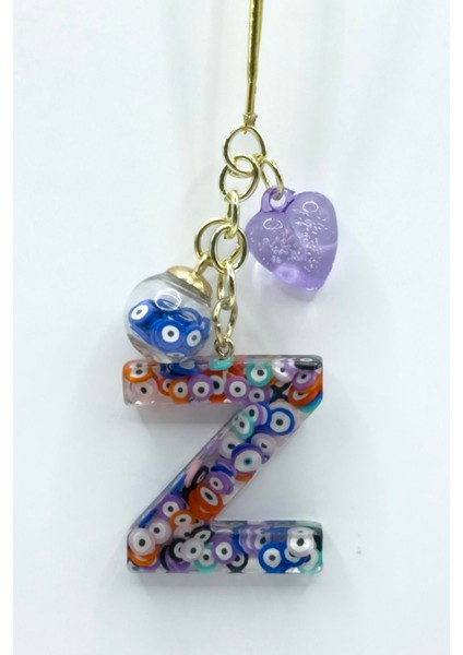 Renkli Nazar Boncuklu Z Harfi Araba Dikiz Ayna Süsü, El Yapımı Hediyelik Çanta Süsü fiyatları