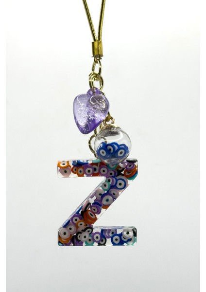 Renkli Nazar Boncuklu Z Harfi Araba Dikiz Ayna Süsü, El Yapımı Hediyelik Çanta Süsü fırsatları