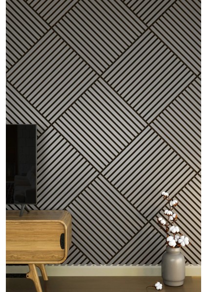 Mini Eko Akustik Ahşap Panel Antrasit Gri - 60X60CM modelleri