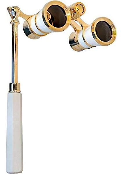 Tiyatro / Opera Dürbünü 3X25 - Prinç Metal Kaplamalı - Retro - Beyaz fiyatları