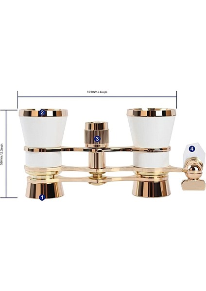 Tiyatro / Opera Dürbünü 3X25 - Prinç Metal Kaplamalı - Retro - Beyaz fırsatları