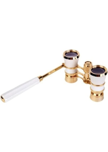 Tiyatro / Opera Dürbünü 3X25 - Prinç Metal Kaplamalı - Retro - Beyaz indirimleri