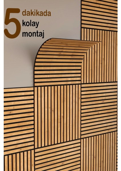 Mini Eko Akustik Ahşap Panel Safir Meşe - 60X60CM