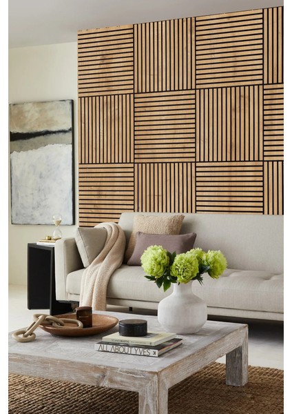 Mini Eko Akustik Ahşap Panel Safir Meşe - 60X60CM fırsatları