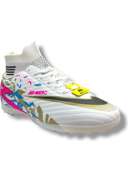 Çoraplı Halısaha Ayakkabı Beyaz Fuşya Desenli fiyatları