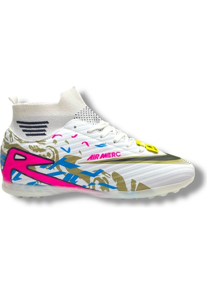 Çoraplı Halısaha Ayakkabı Beyaz Fuşya Desenli modelleri