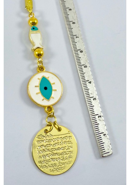 Balıklı Çerçeve Nazarlı Göz Metal Ayetel Kürsi Araba Dikiz Ayna Süsü, Yeni Araba Hediyesi fiyatları