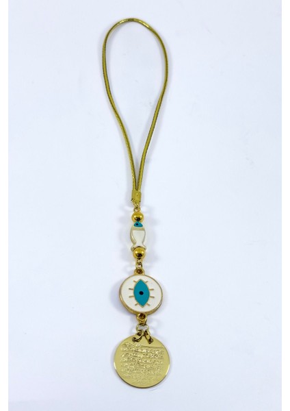 Balıklı Çerçeve Nazarlı Göz Metal Ayetel Kürsi Araba Dikiz Ayna Süsü, Yeni Araba Hediyesi indirimleri