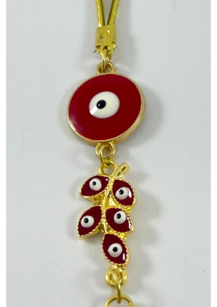 Kırmızı Nazarlı Salkım Metal Ayetel Kürsi Araba Dikiz Ayna Süsü, Yeni Araba Hediyesi fırsatları